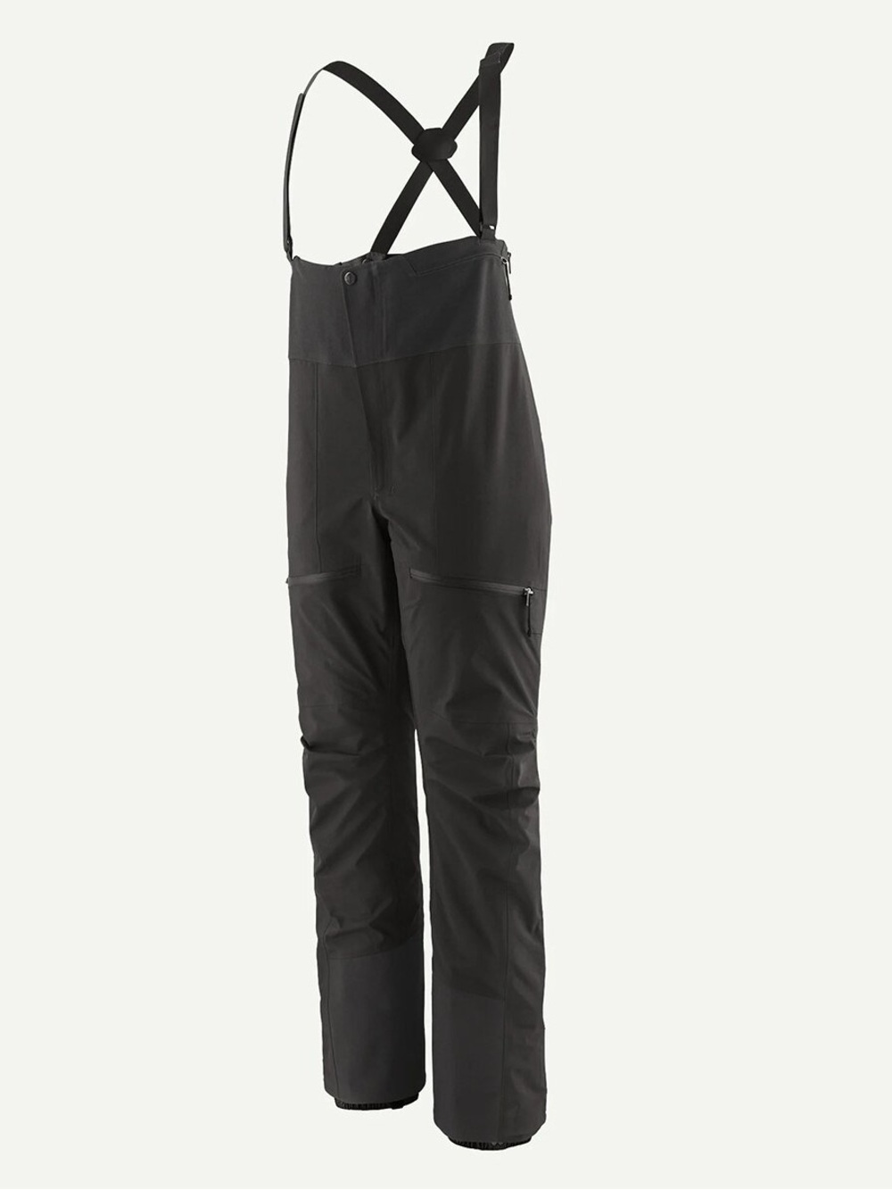 Patagonia Women's Black Bib Overalls with Gray Fleece Lining